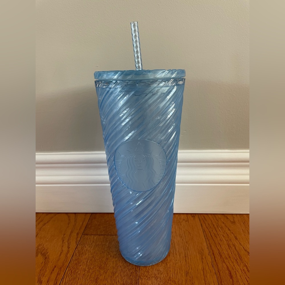 Blue Swirl Starbucks Cup